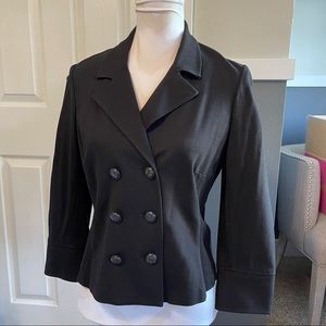 CAbi #215 Vintage Black Collette Ponte Cropped Blazer Jacket size medium